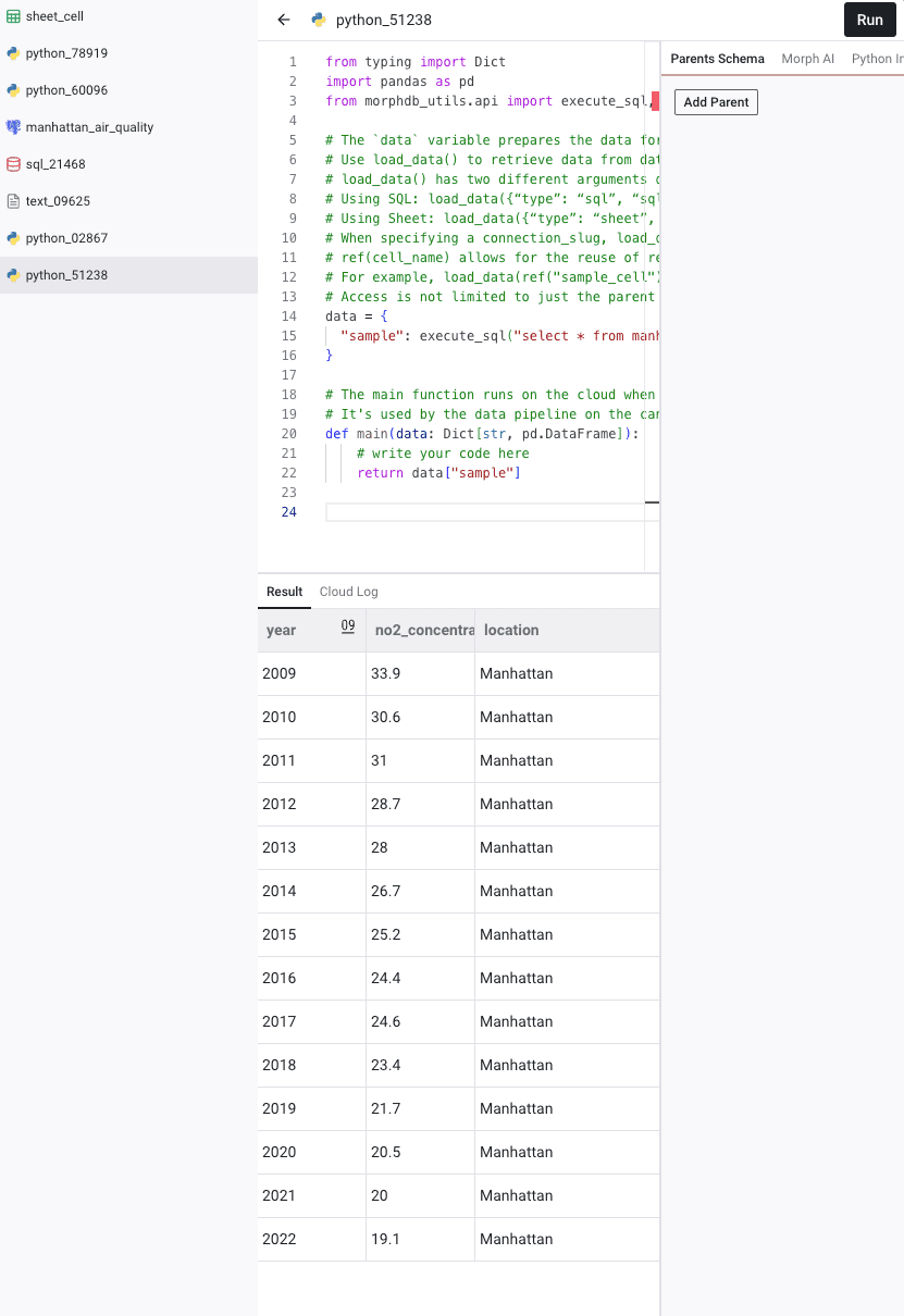 Execute SQL